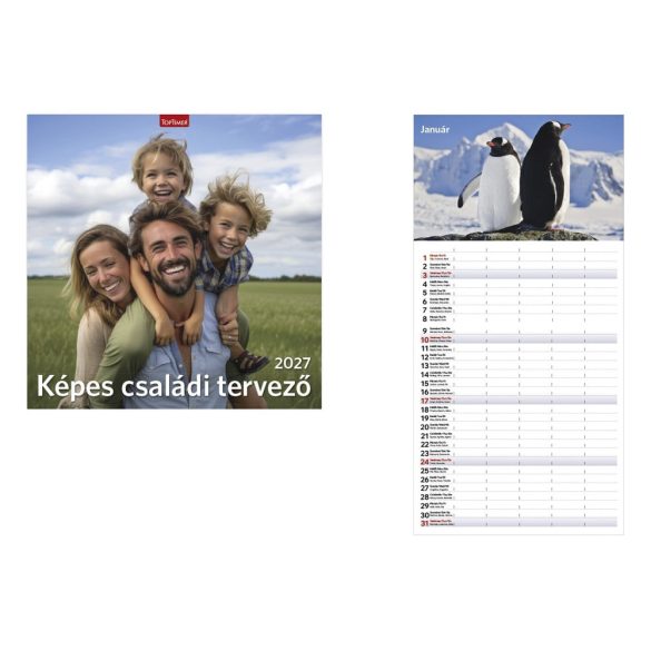 Naptár, fali, TOPTIMER, "Családi tervező"