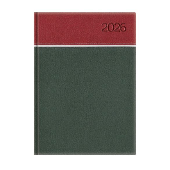 Naptár, tervező, A5, napi, TOPTIMER, "Young", bordó-fehér-zöld