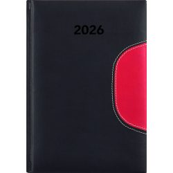   Naptár, tervező, A5, napi, DAYLINER "Memphis", fekete-piros