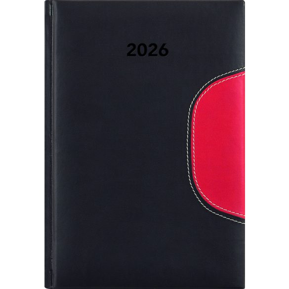Naptár, tervező, B5, heti, DAYLINER "Memphis", fekete-piros