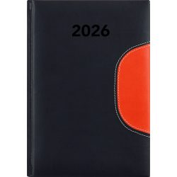   Naptár, tervező, B6, heti, DAYLINER "Memphis", fekete-narancs