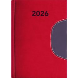   Naptár, tervező, B6, heti, DAYLINER "Memphis", piros-szürke