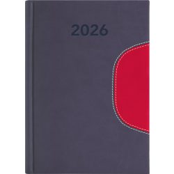   Naptár, tervező, B6, heti, DAYLINER "Memphis", szürke-piros