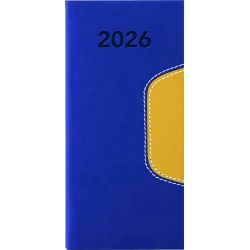   Zsebnaptár, fekvő elrendezésű, DAYLINER, "Memphis", kék-sárga