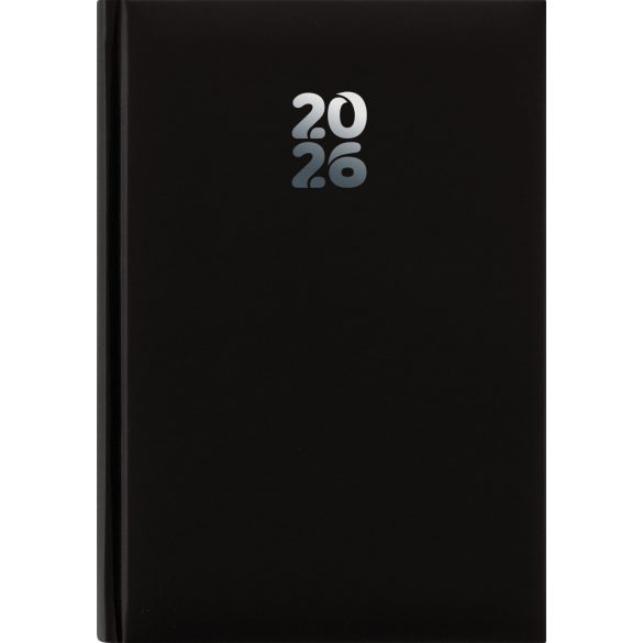 Naptár, tervező, A5, napi, DAYLINER, "Pannon", fekete