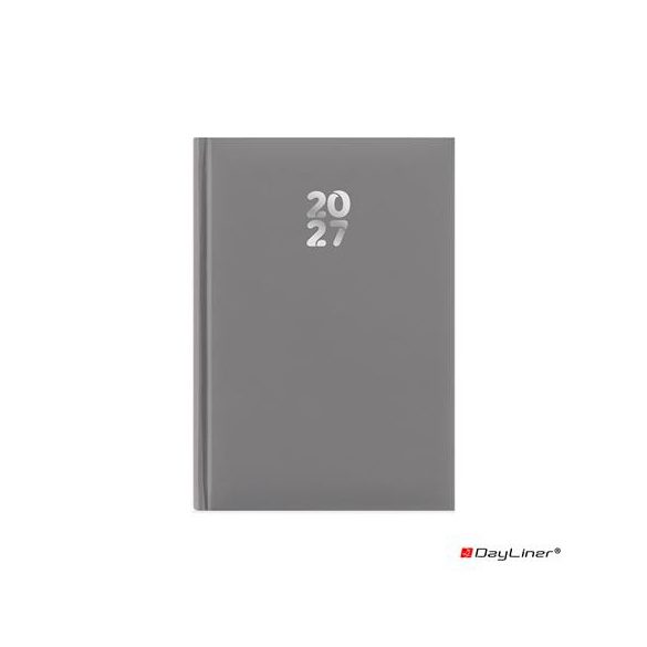 Naptár, tervező, A5, napi, DAYLINER, "Pannon", szürke