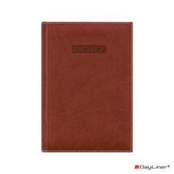   Naptár, tervező, A5, napi, DAYLINER, "Sherwood", barnásvörös