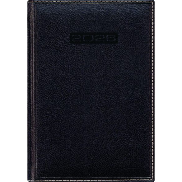 Naptár, tervező, A5, napi, DAYLINER, "Sherwood", fekete