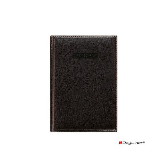 Naptár, tervező, A5, napi, DAYLINER, "Sherwood", fekete