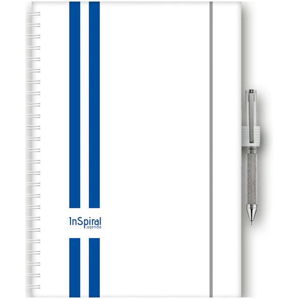 Naptár, tervező, A5, heti, DAYLINER, "InSpiral GT", fehér-kék