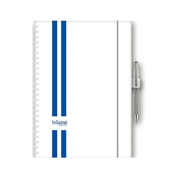 Naptár, tervező, A5, heti, DAYLINER, "InSpiral GT", fehér-kék