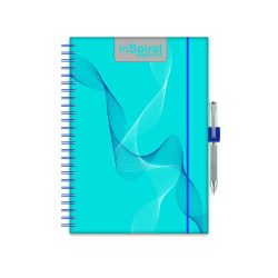   Naptár, tervező, A5, heti, DAYLINER, "InSpiral", kék-kék
