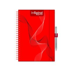   Naptár, tervező, A5, heti, DAYLINER, "InSpiral", piros-piros