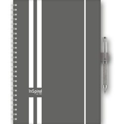   Naptár, tervező, A5, heti, DAYLINER, "InSpiral", szürke-fehér