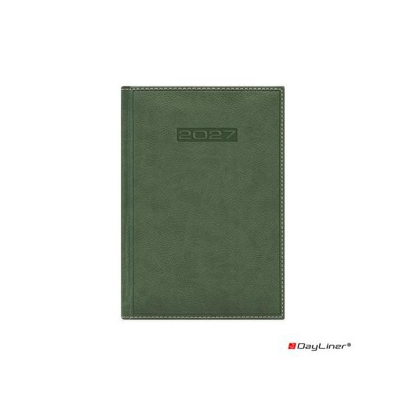 Naptár, tervező, A5, napi, DAYLINER, "Sherwood", zöld