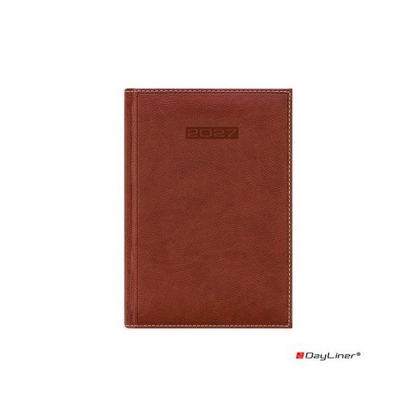 Naptár, tervező, B5, heti, DAYLINER, "Sherwood", barnásvörös