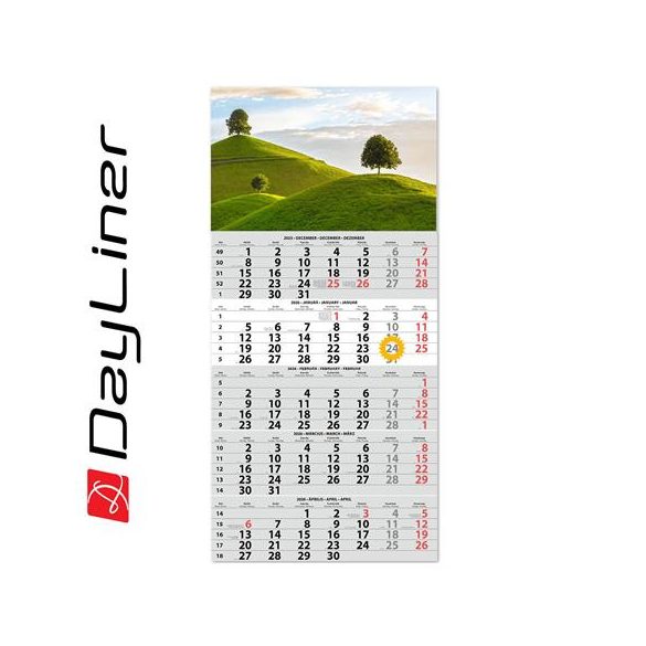 Naptár, speditőr, öt hónapos, egy tömbös, DAYLINER