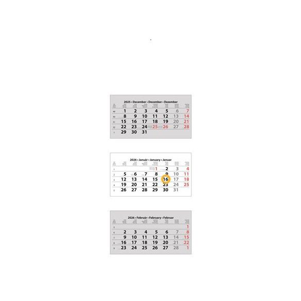 Naptár, speditőr, három hónapos, három tömbös, üres fejrész, DAYLINER