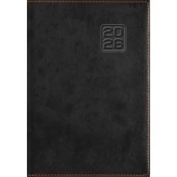   Naptár, tervező, A5, napi, DAYLINER "Square", fekete