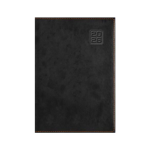 Naptár, tervező, B5, heti, DAYLINER "Square", fekete