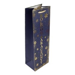 Dísztasak boros 12x36 cm kék - arany