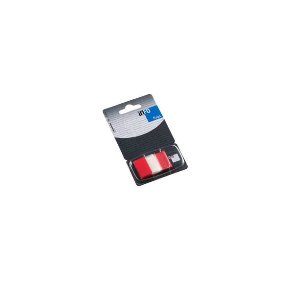 Oldaljelölő műanyag Info Notes Info Flag 25x43 mm 50 lapos áttetsző piros