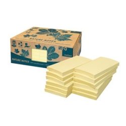   Öntapadós jegyzettömb Info Notes 125x75 mm 100 lapos sárga környezetbarát 12 tömb/doboz