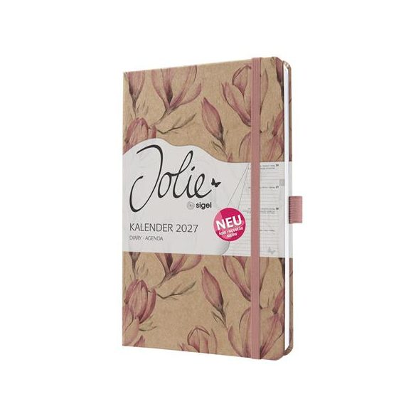 Naptár, A5, heti, 2027, kemény borító, SIGEL "Jolie",  Magnolia Dreams