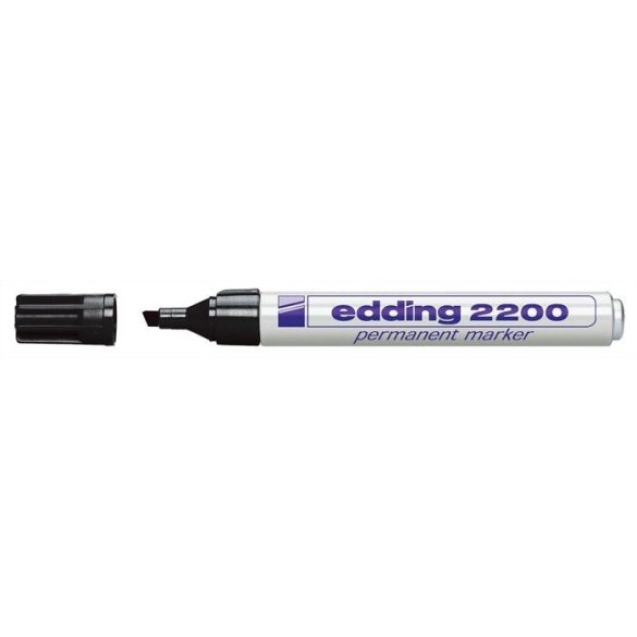 Alkoholos marker, 1-5 mm, vágott, EDDING "2200", fekete