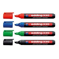   Alkoholos marker készlet, 1-5 mm, vágott, EDDING "330", 4 különböző szín