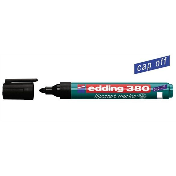 Tábla- és flipchart marker, 1,5-3 mm, kúpos, EDDING "380", fekete