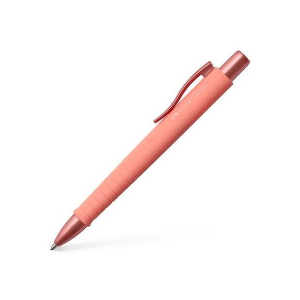 Golyóstoll, 1 mm, XB, nyomógombos tolltest, korallpiros tolltest, FABER-CASTELL "Poly Ball Urban", kék