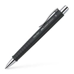   Golyóstoll, 1 mm, XB, nyomógombos, fekete tolltest, FABER-CASTELL "Poly Ball", kék
