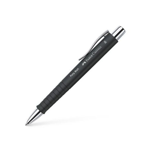 Golyóstoll, 1 mm, XB, nyomógombos, fekete tolltest, FABER-CASTELL "Poly Ball", kék