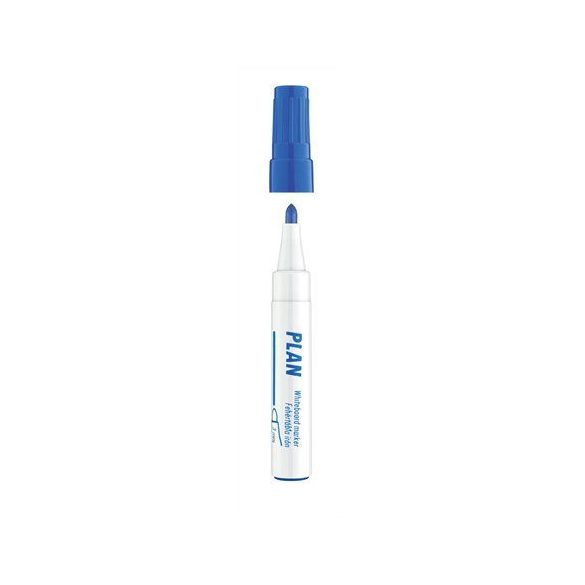 Tábla- és flipchart marker, 1-3 mm, kúpos, ICO "Plan", kék