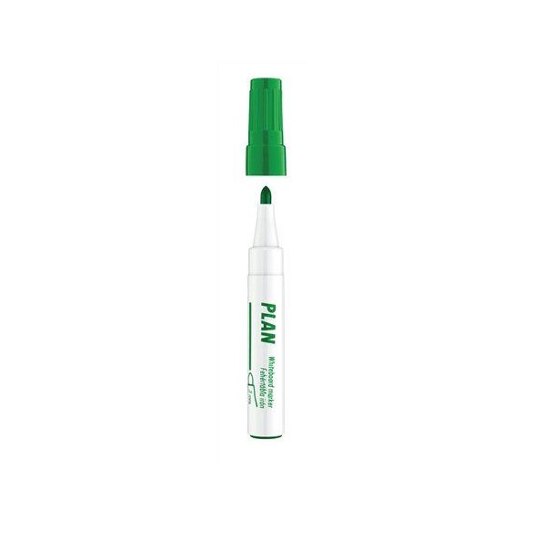 Tábla- és flipchart marker, 1-3 mm, kúpos, ICO "Plan", zöld
