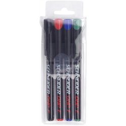   Alkoholos marker készlet, OHP, 0,7 mm, SCHNEIDER "Maxx 222 F", 4 különböző szín
