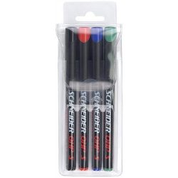   Alkoholos marker készlet, OHP, 1 mm, SCHNEIDER "Maxx 224 M", 4 különböző szín