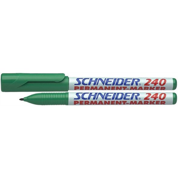 Alkoholos marker, 1-2 mm, kúpos, SCHNEIDER "Maxx 240", zöld
