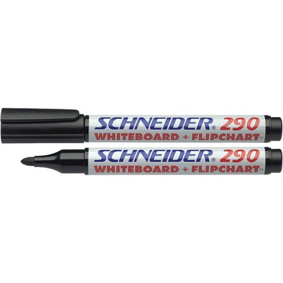 Tábla- és flipchart marker, 1-3 mm, kúpos, SCHNEIDER "Maxx 290", fekete
