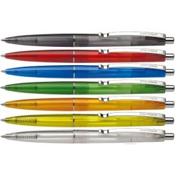  Golyóstoll, 0,5 mm, nyomógombos, vegyes színű test, SCHNEIDER "K20", kék