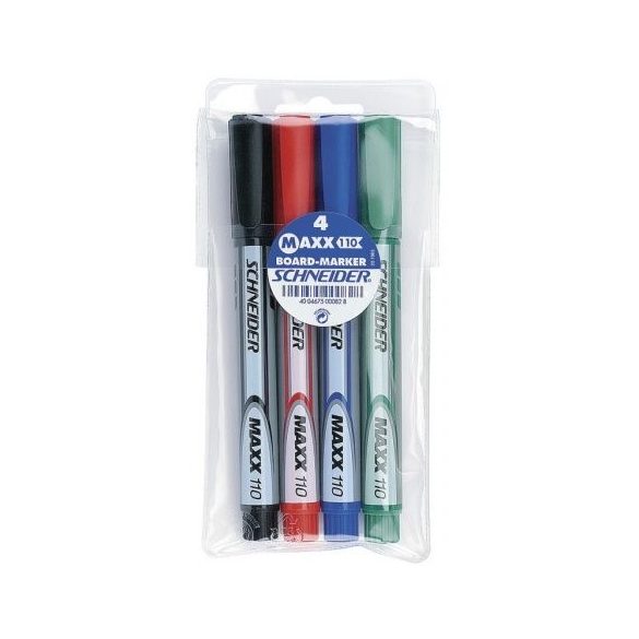Tábla- és flipchart marker, 1-3 mm, kúpos, SCHNEIDER "Maxx Eco", 4 különböző szín