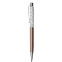   Golyóstoll, rose gold, felül fehér SWAROVSKI® kristállyal töltve, 14 cm, ART CRYSTELLA®