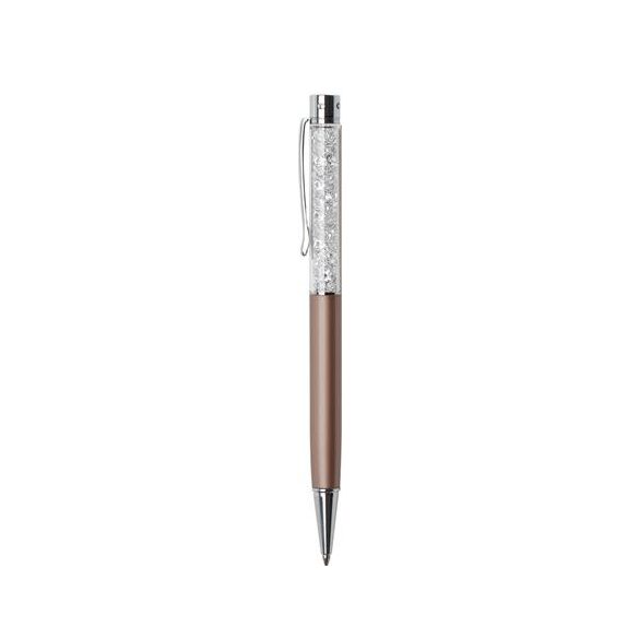 Golyóstoll, rose gold, felül fehér SWAROVSKI® kristállyal töltve, 14 cm, ART CRYSTELLA®