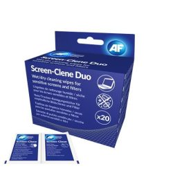   Tisztítókendő, képernyőhöz, 20 db nedves-száraz kendőpár, AF "Screen-Clene Duo"