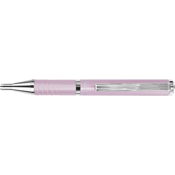 Golyóstoll, 0,24 mm, teleszkópos, babarózsaszín tolltest, ZEBRA "SL-F1", kék