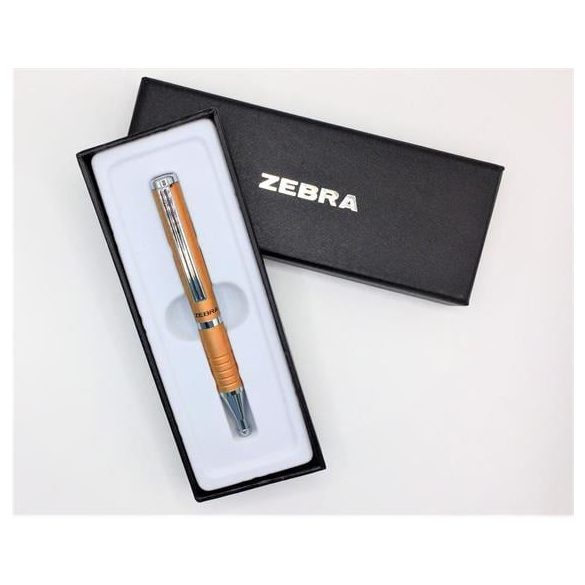 Golyóstoll, 0,24 mm, teleszkópos, arany színű tolltest, ZEBRA "SL-F1", kék
