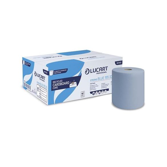 Kéztörlő, tekercses, 2 rétegű, LUCART "Strong Blue 155 ID", kék