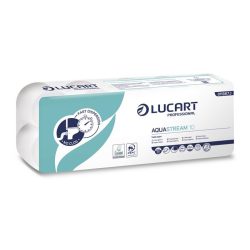  Toalettpapír, 2 rétegű, 10 tekercs, kistekercses, 22 m, LUCART "Aquastream 10"