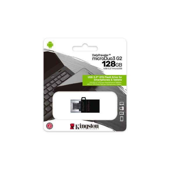 Pendrive, 128GB, USB 3.2/microUSB, KINGSTON "Data Traveler MicroDuo 3 G2"